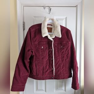 Levi’s Corduroy Sherpa Trucker Jacket – Merlot – Women’s XL